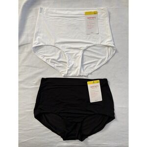 NEW Warners Briefs Smooth It Over Pinch-Free 2 Pair Hi-cut High Waist Medium